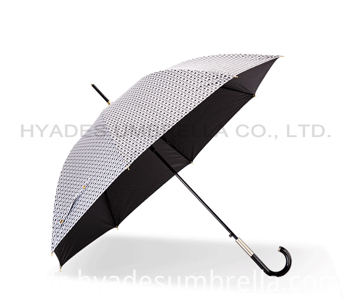 Parapluie droit ouvert auto-vérificateur pied-de-poule léger Lightweight Houndstooth Check Auto Open Straight Umbrella